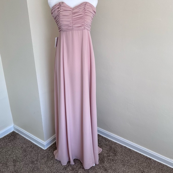 Show Me Your MuMu NWT Strapless Maxi Bonbon Dusty Blush Pink Size Small Dress - Picture 2 of 7
